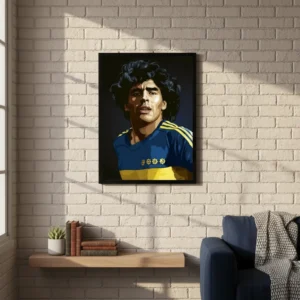 Cuadro Decorativo Maradona Boca 1981 - Tamaño A3 30x40 Cm