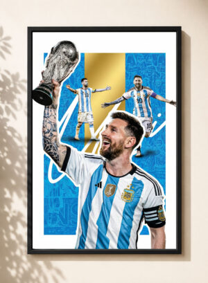 Cuadro Decorativo Lionel Messi 15 - Tamaño A3 30x40 Cm