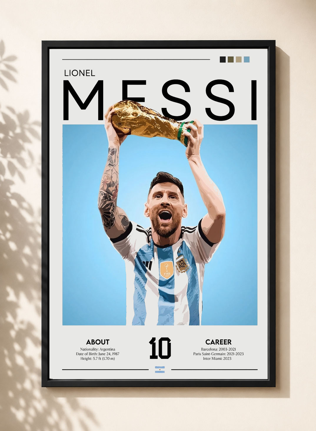 Cuadro Decorativo Lionel Messi 07 - Tamaño A3 30x40 Cm