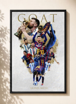 Cuadro Poster Lionel Messi Goat - Tamaño A3 30x40 Cm