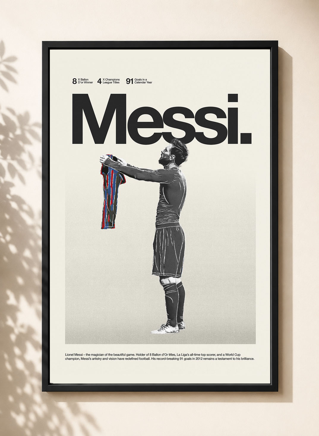 Cuadro Decorativo Lionel Messi 17 - Tamaño A3 30x40 Cm