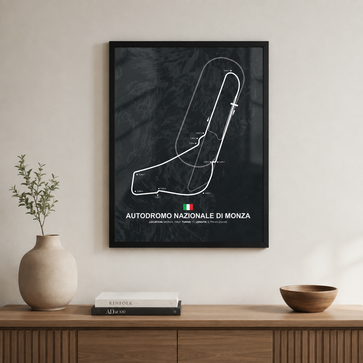 Cuadro F1 - Circuito Monza - A3 30x40 cm