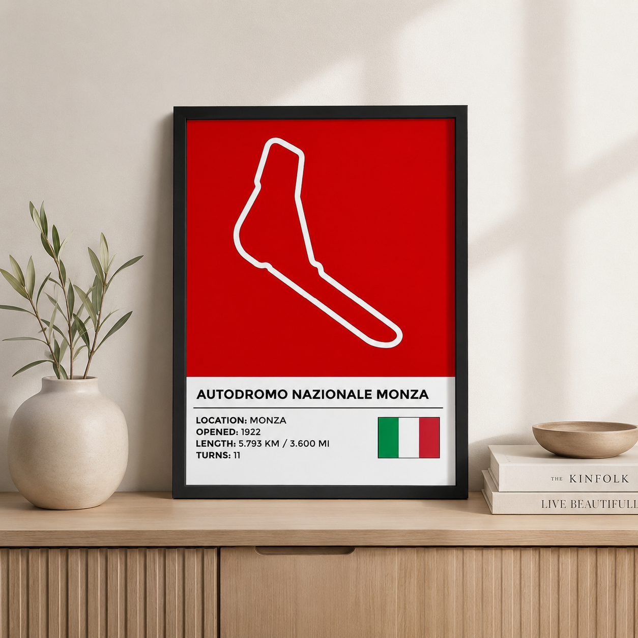 Cuadro Circuito Formula 1 - Monza Italia - A3 30x40 Cm