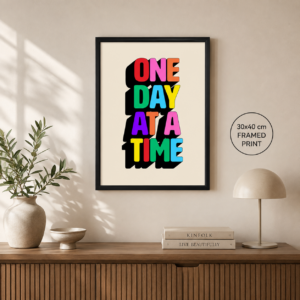Cuadro Arte Abstracto Frases One Day At Time - 30x40cm