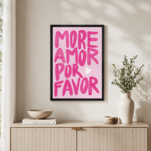 Cuadro Ilustración Arte Abstracto Frases More Amor - 30x40cm