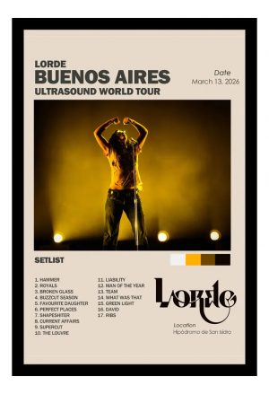 Cuadro Decorativo Musica - Lorde Lollapalooza - A3 30x40 Cm