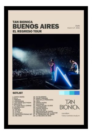 Cuadro Decorativo - Tan Bionica Velez (setlist) - A3 30x40