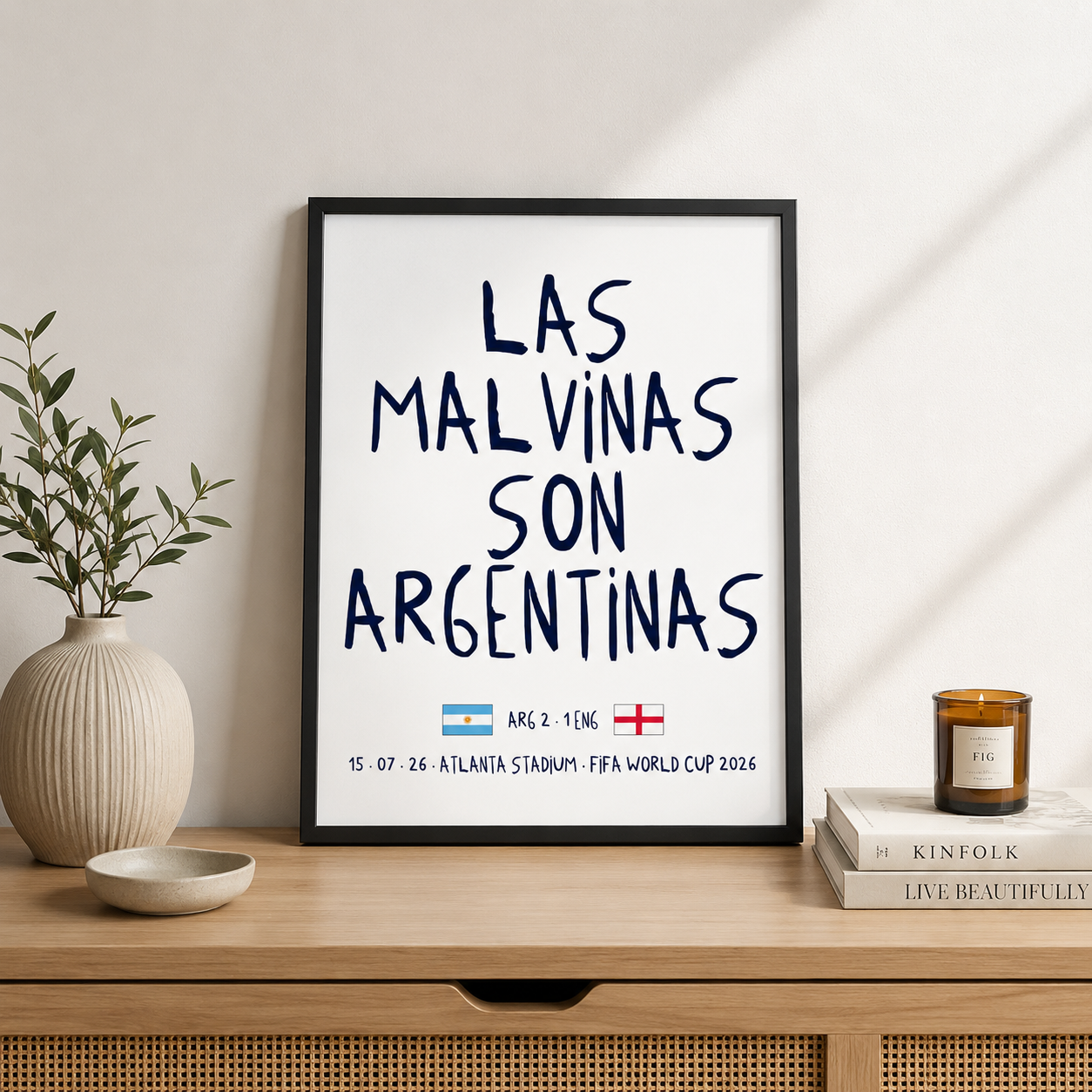 Cuadro Malvinas Argentinas Mundial 2026 02 - A3 30x40 Cm - Imagen 2