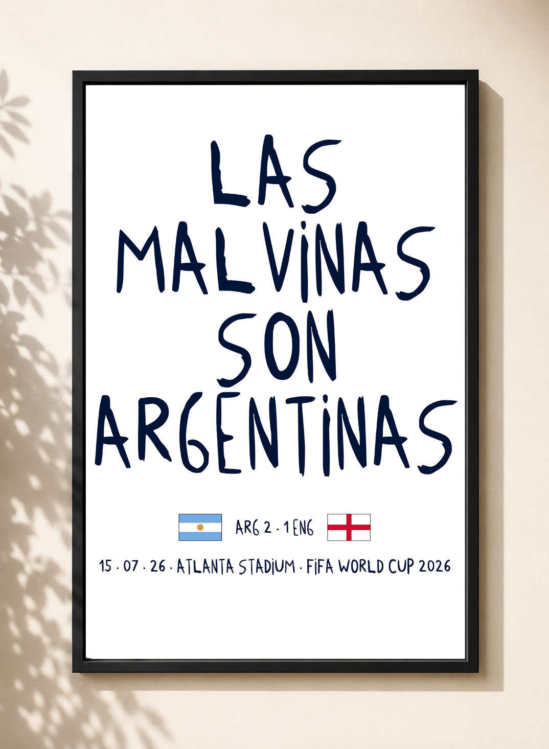 Cuadro Malvinas Argentinas Mundial 2026 02 - A3 30x40 Cm
