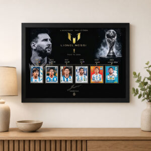 Cuadro Decorativo Lionel Messi Figuritas- Tamaño A3 30x40 Cm